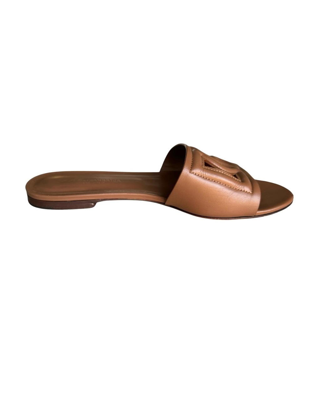 Dolce & Gabbana Bianca Calfskin Slides Sandals Light Brown - Picture 8 of 16